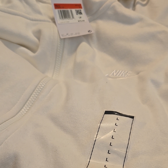 Nike Classic White Zip-Up Hoodie - Picture 4 of 5